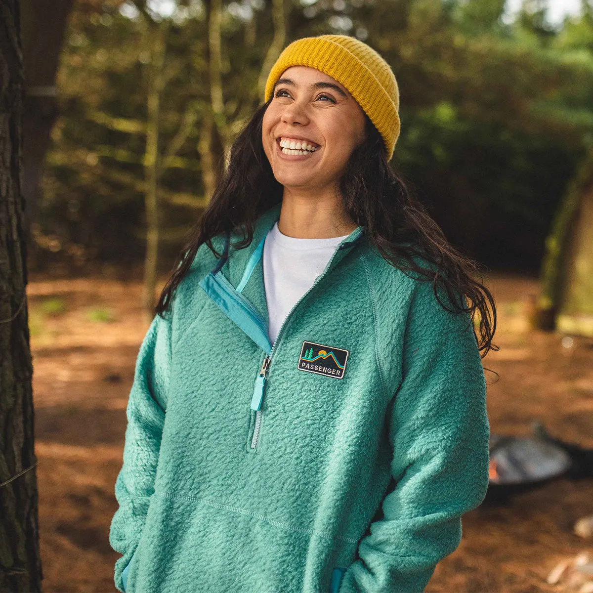 Maine Hooded Recycled Sherpa Fleece Ocean Green