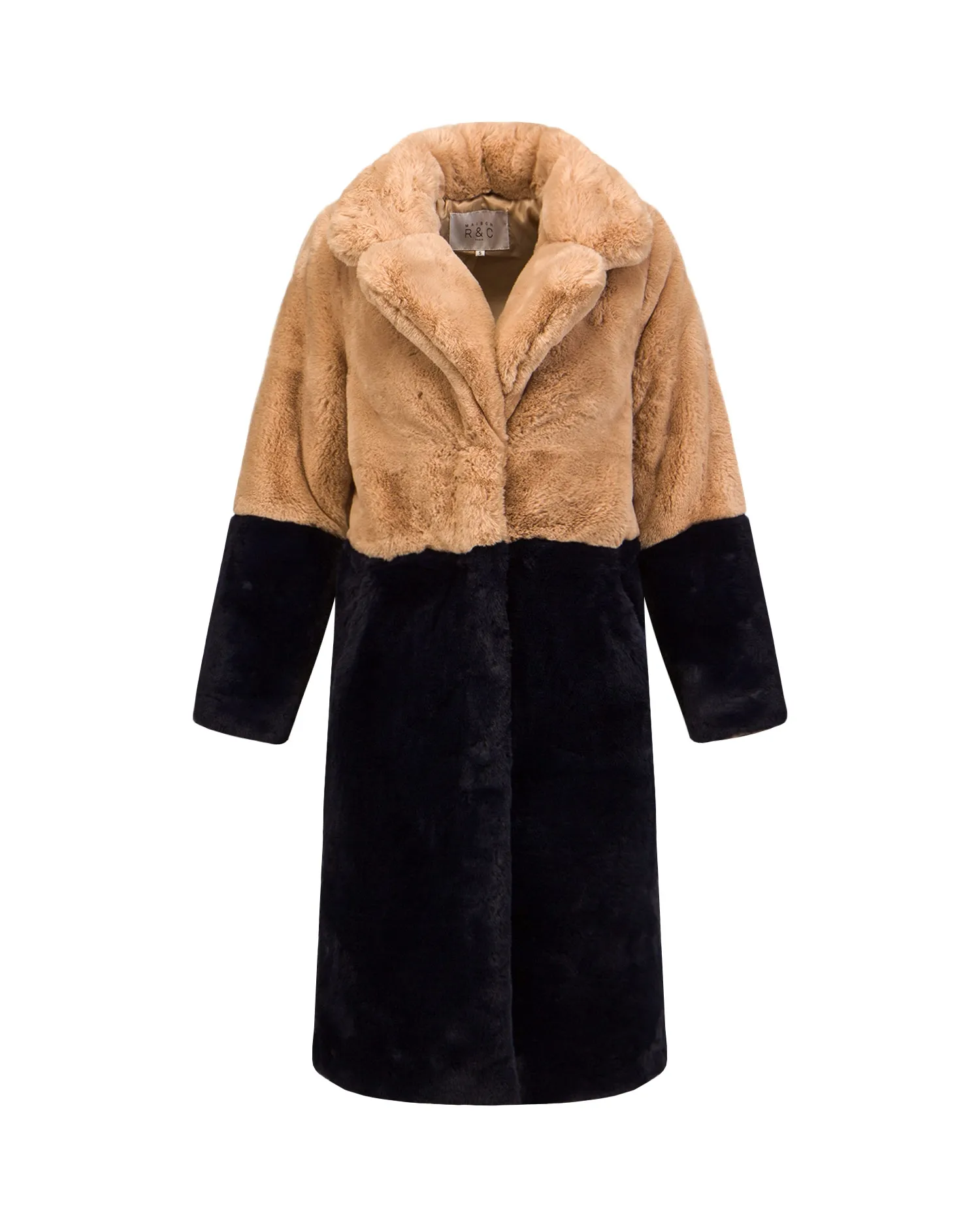 MAISON R&C MIRELLA fur coat MIRELLA-beige-blue