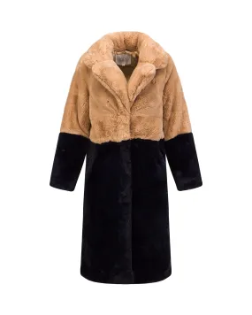 MAISON R&C MIRELLA fur coat MIRELLA-beige-blue