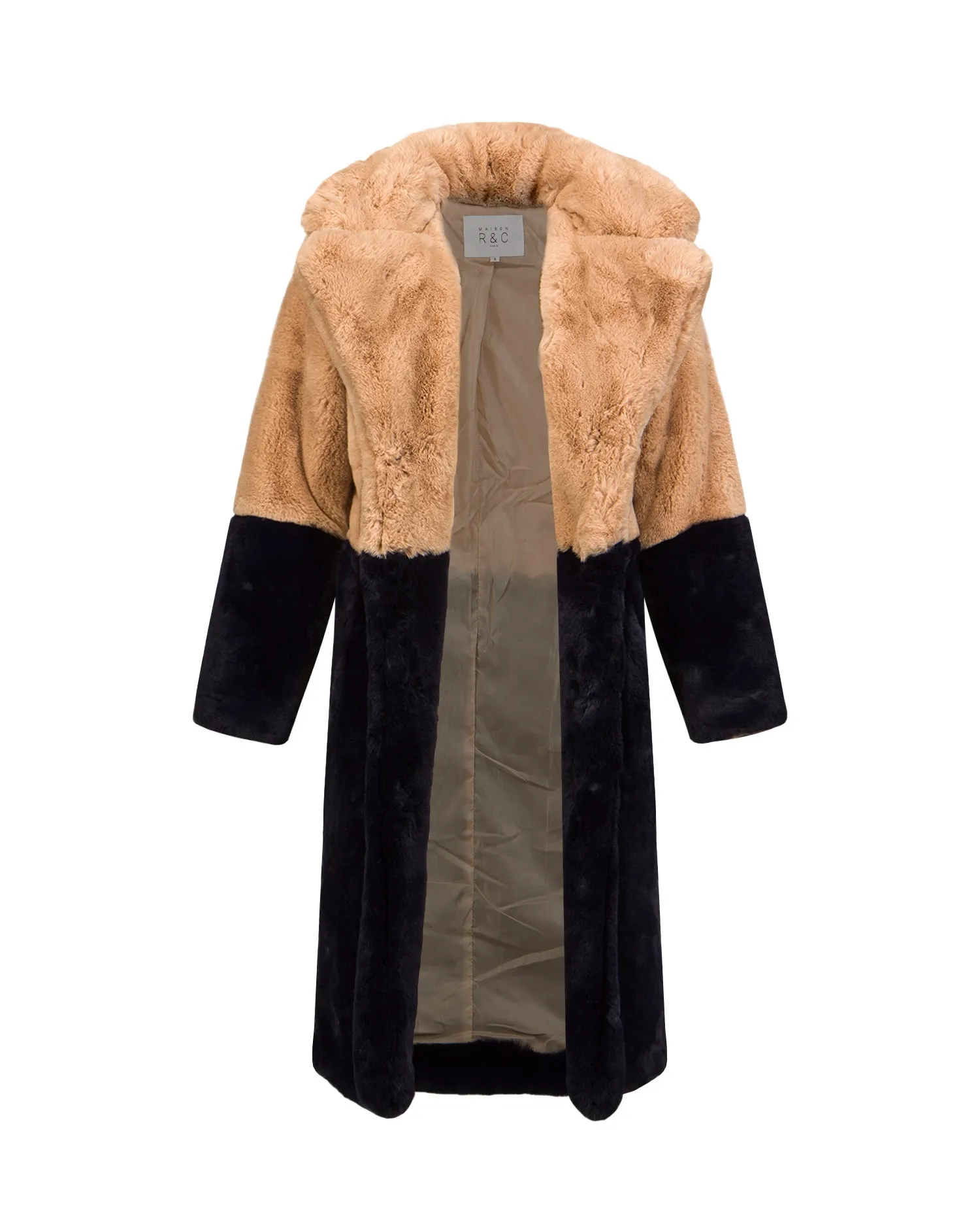 MAISON R&C MIRELLA fur coat MIRELLA-beige-blue