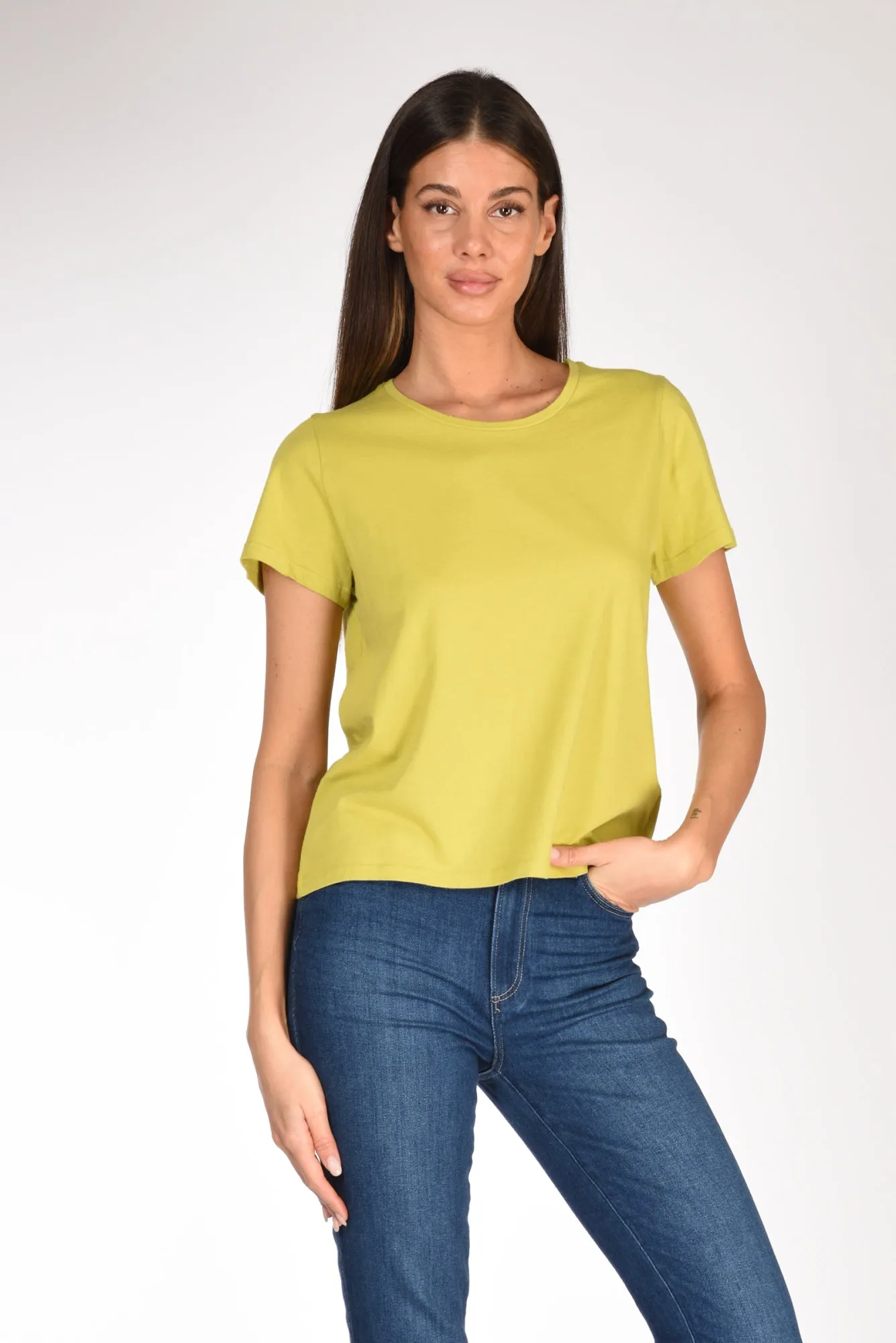 Majestic Filatures Paris Women's Short Sleeve Light Green T-Shirt