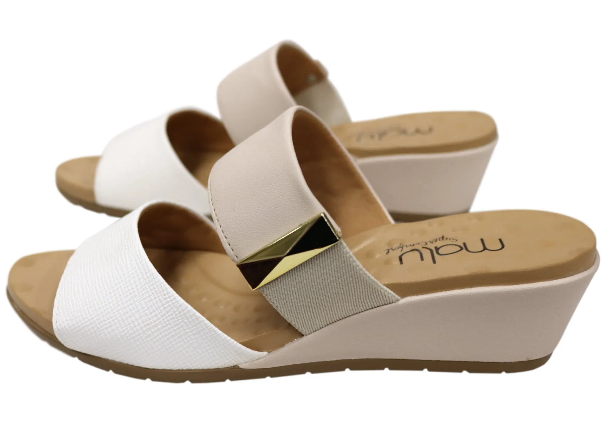 Malu Supercomfort Renay Womens Comfort Wedge Slides Made In Brazil