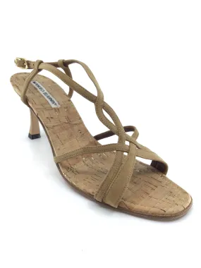 Cork Sandals by Manolo Blahnik