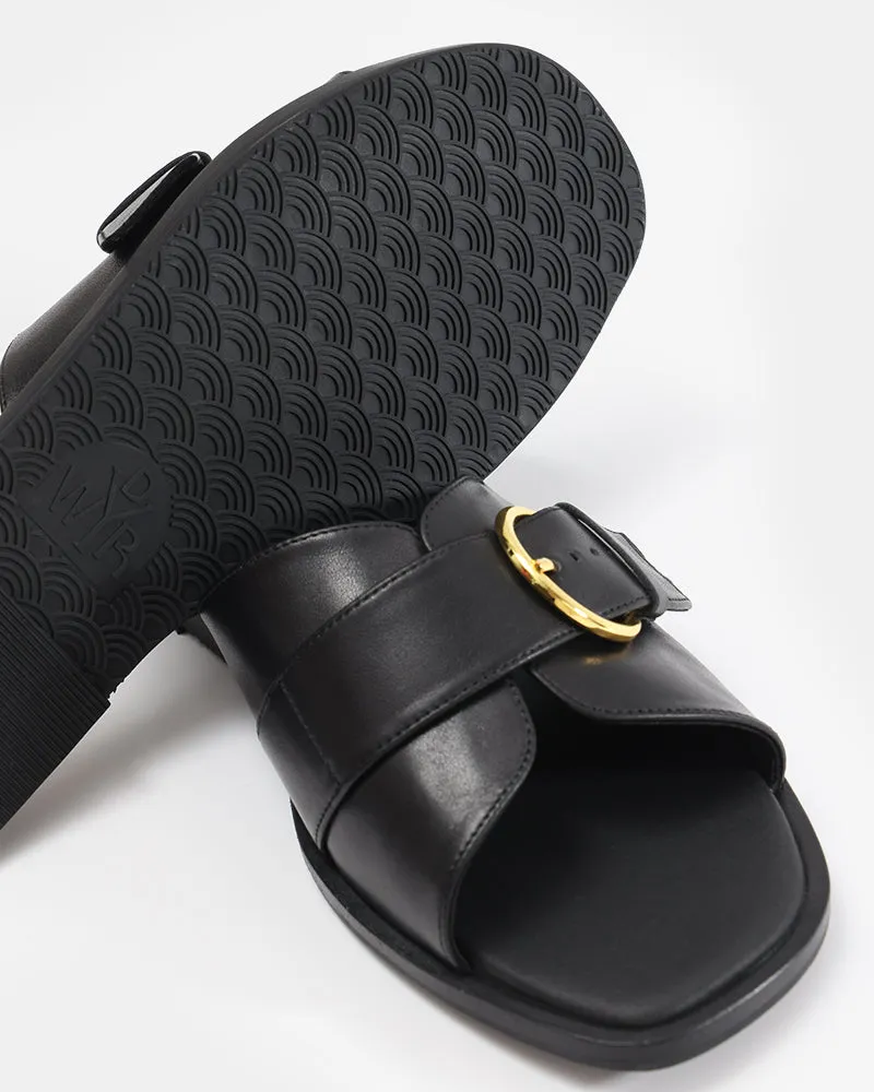 Marbella Buckle Flat Slides