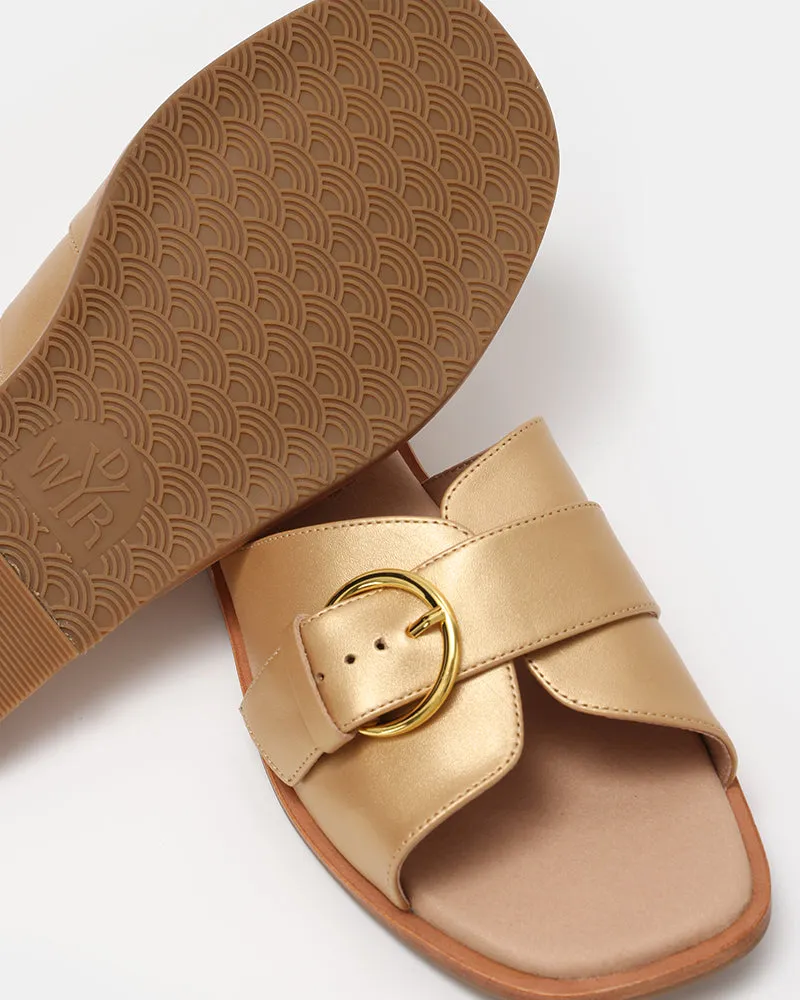 Marbella Buckle Flat Slides