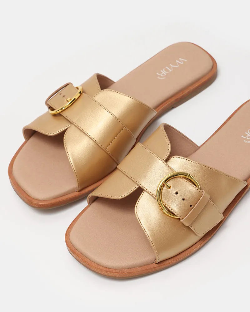 Marbella Buckle Flat Slides