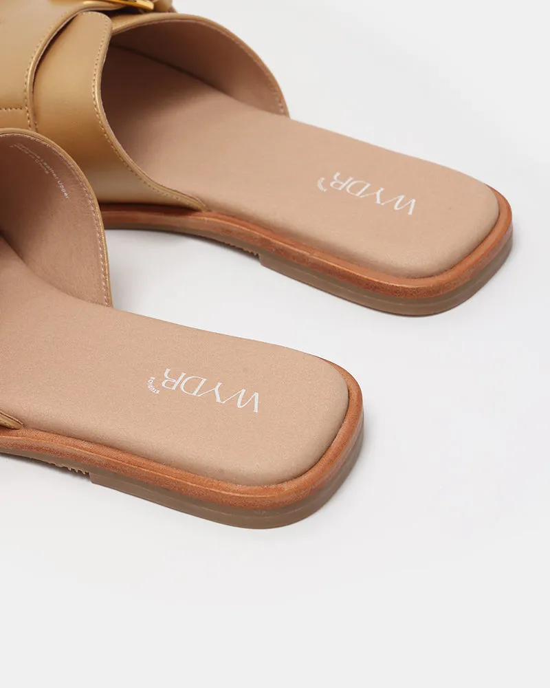 Marbella Buckle Flat Slides