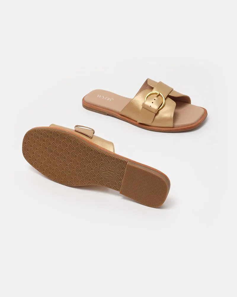 Marbella Buckle Flat Slides