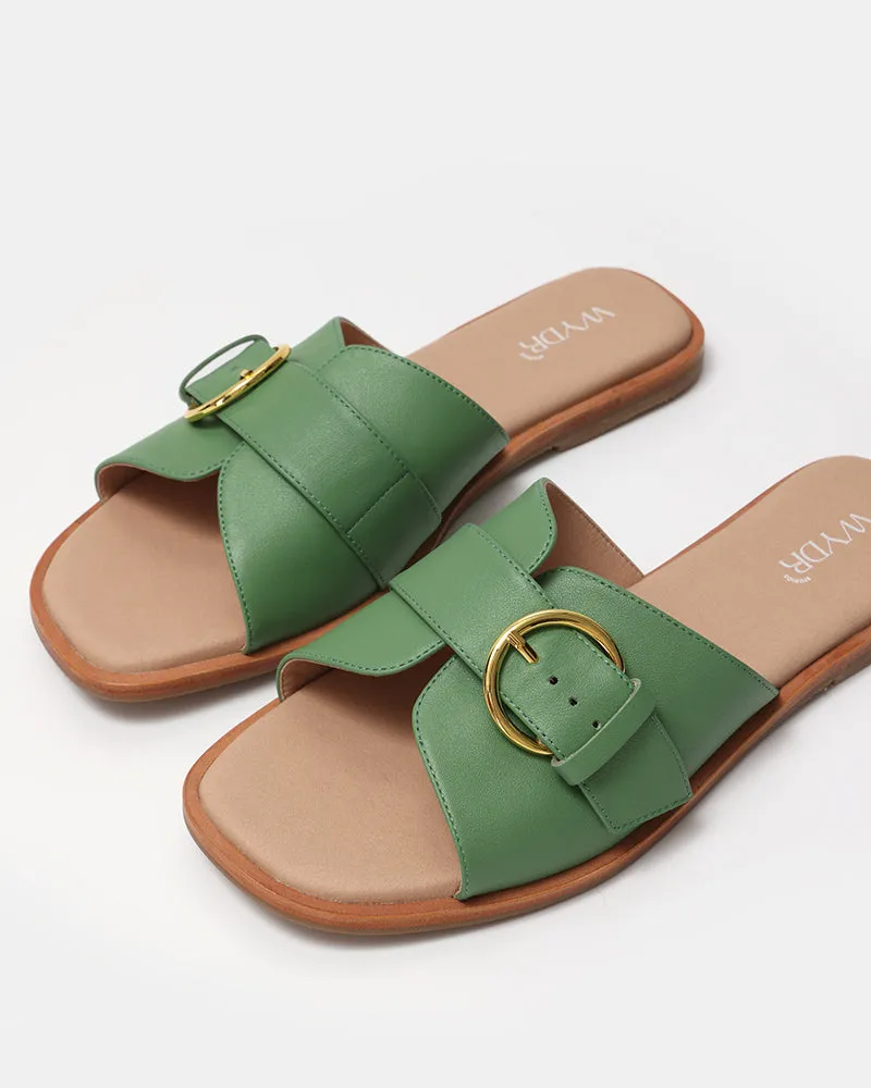 Marbella Buckle Flat Slides