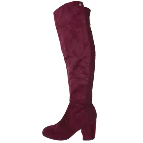 Marc Fisher Womens Burgundy Maroon Round Toe Western Knee High Tall Boots 7.5