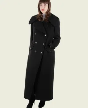 MARQUETTA - Womens Double Breasted Wool & Cashmere Blend Long Coat