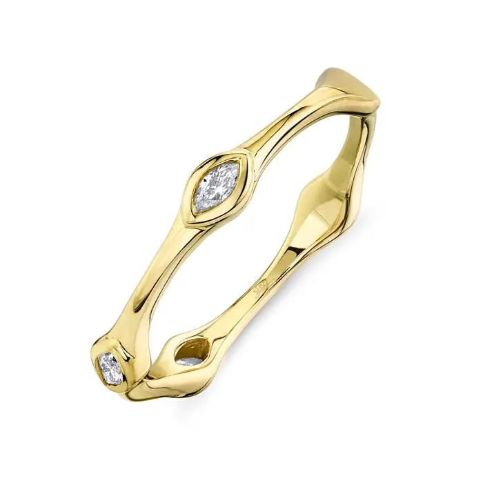 Marquise Diamond Ring: Shy Creation in 14K Yellow Gold