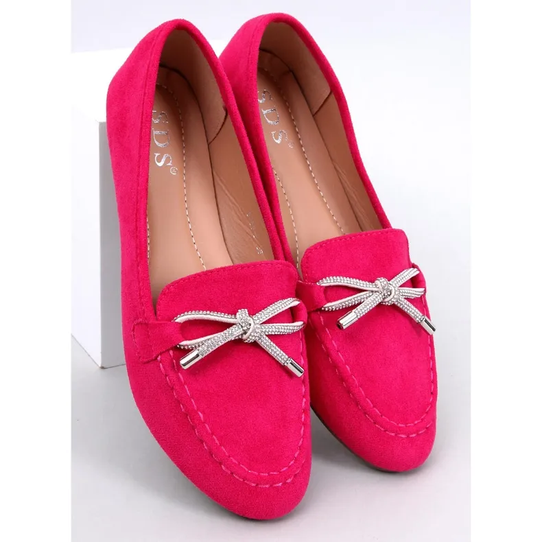 Fuchsia Suede Moccasins Pink