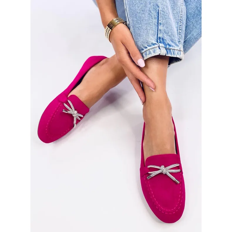 Fuchsia Suede Moccasins Pink