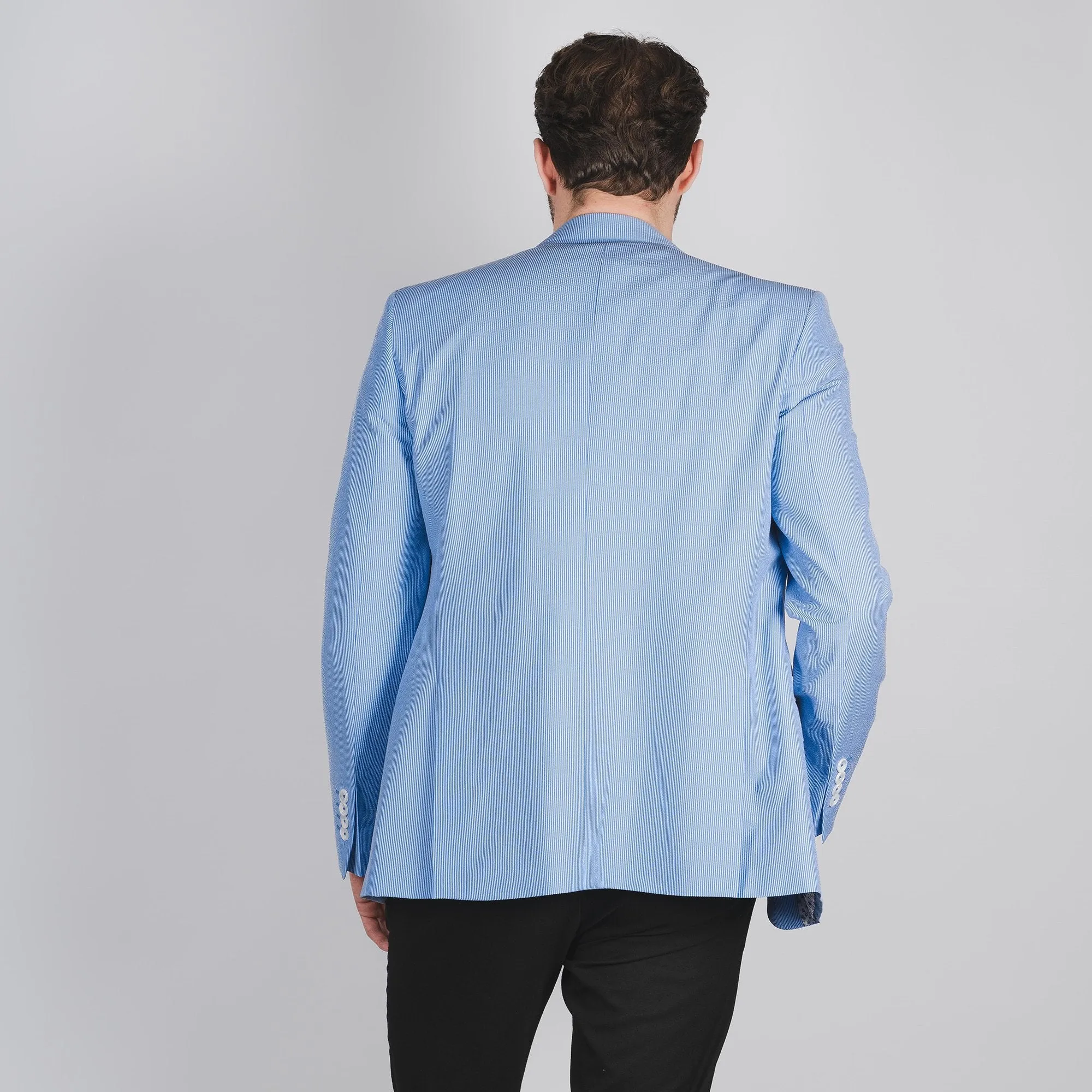 Marzotto Sky Blue Seersucker Jacket