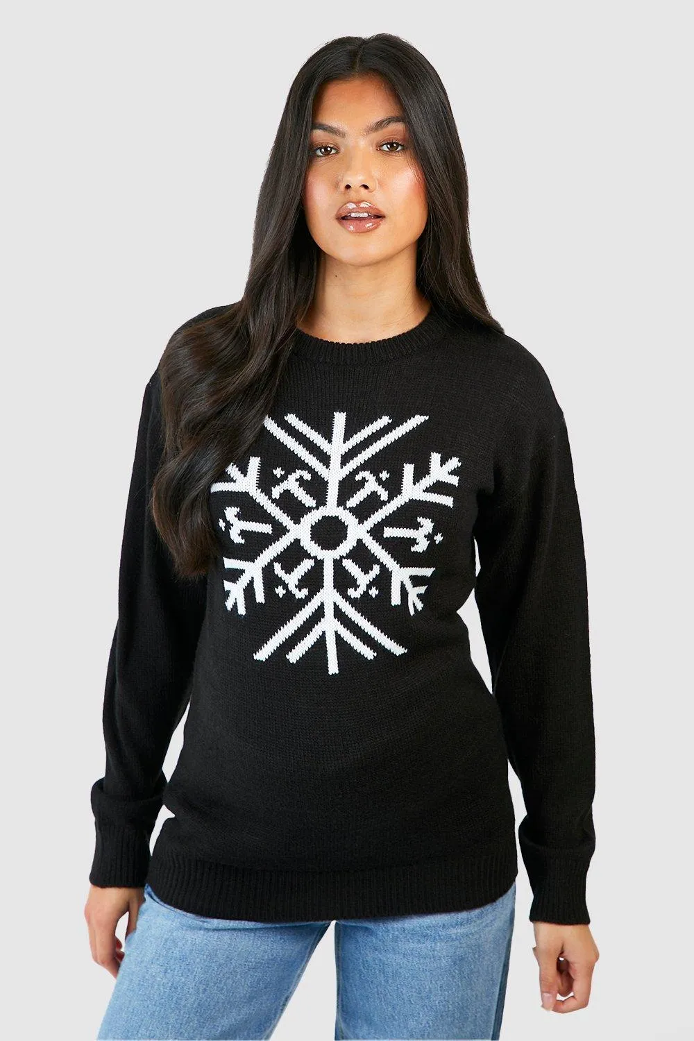 Maternity Snowflake Christmas Jumper - Jumpers & Cardigans | boohoo