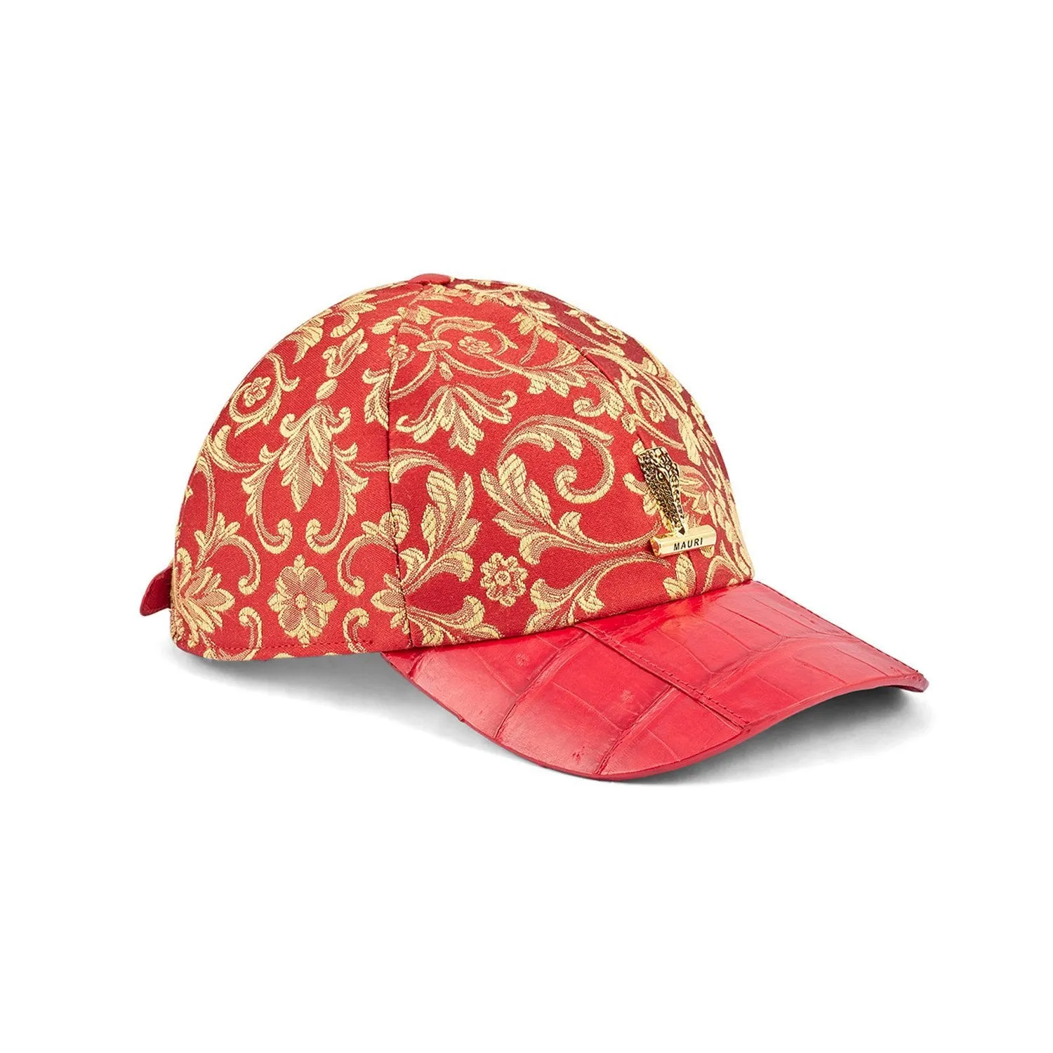 Mauri H65 Men's Red Exotic Crocodile / Gobelins Fabric Hat (MAH1020)