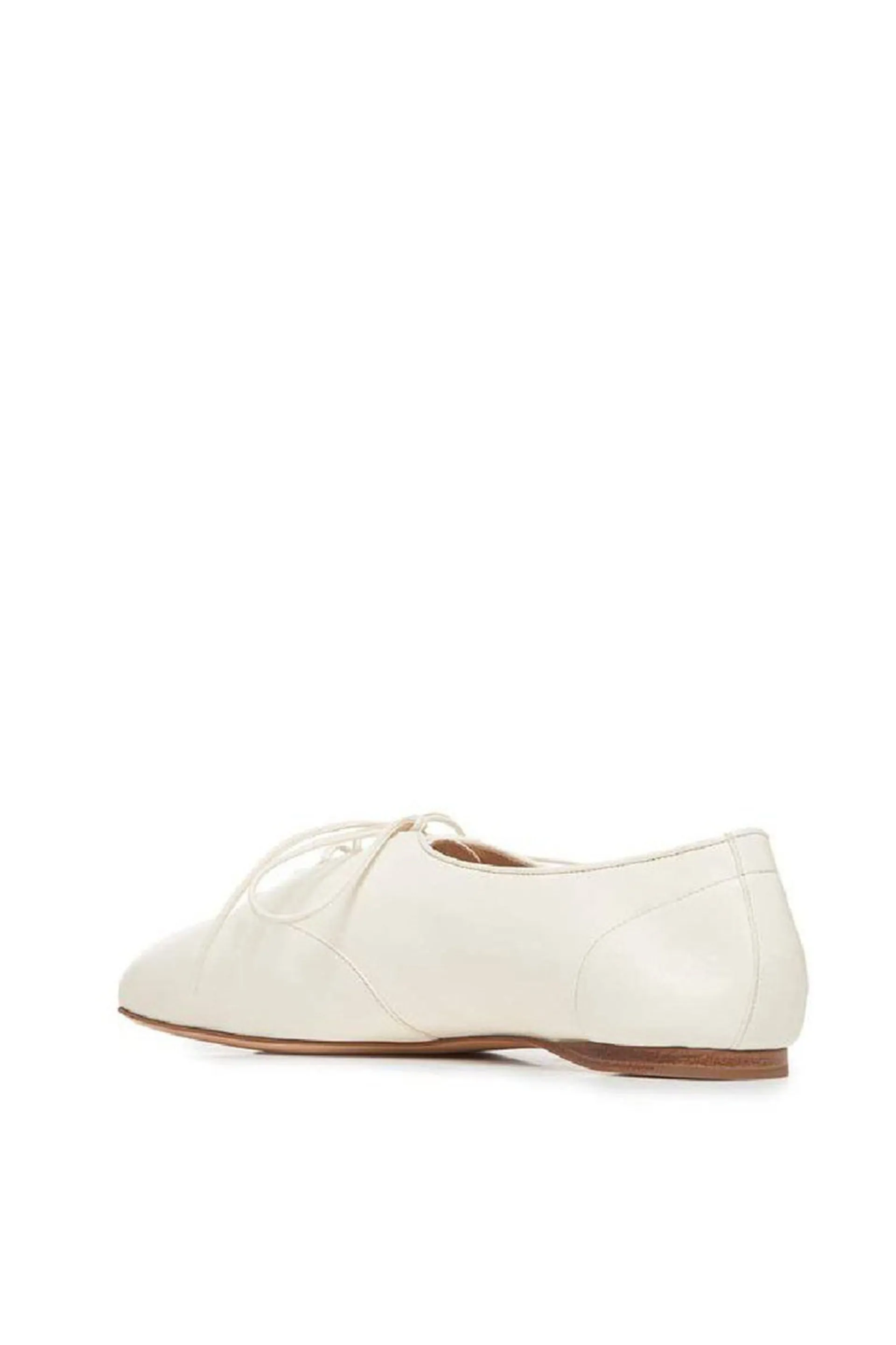 Maya Flat Shoe in Cream Leather