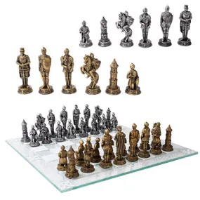 Chess Set with Medieval Knights