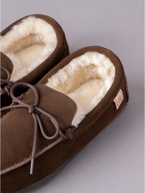 Brown Sheepskin Moccasins