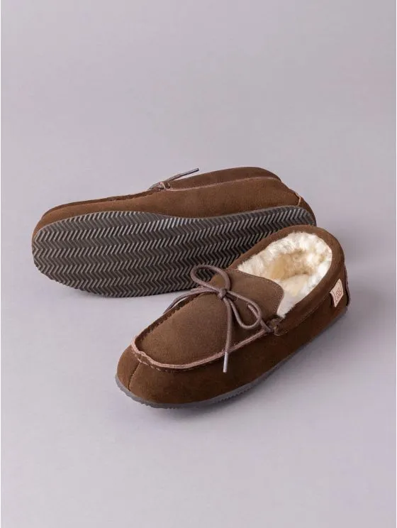 Brown Sheepskin Moccasins