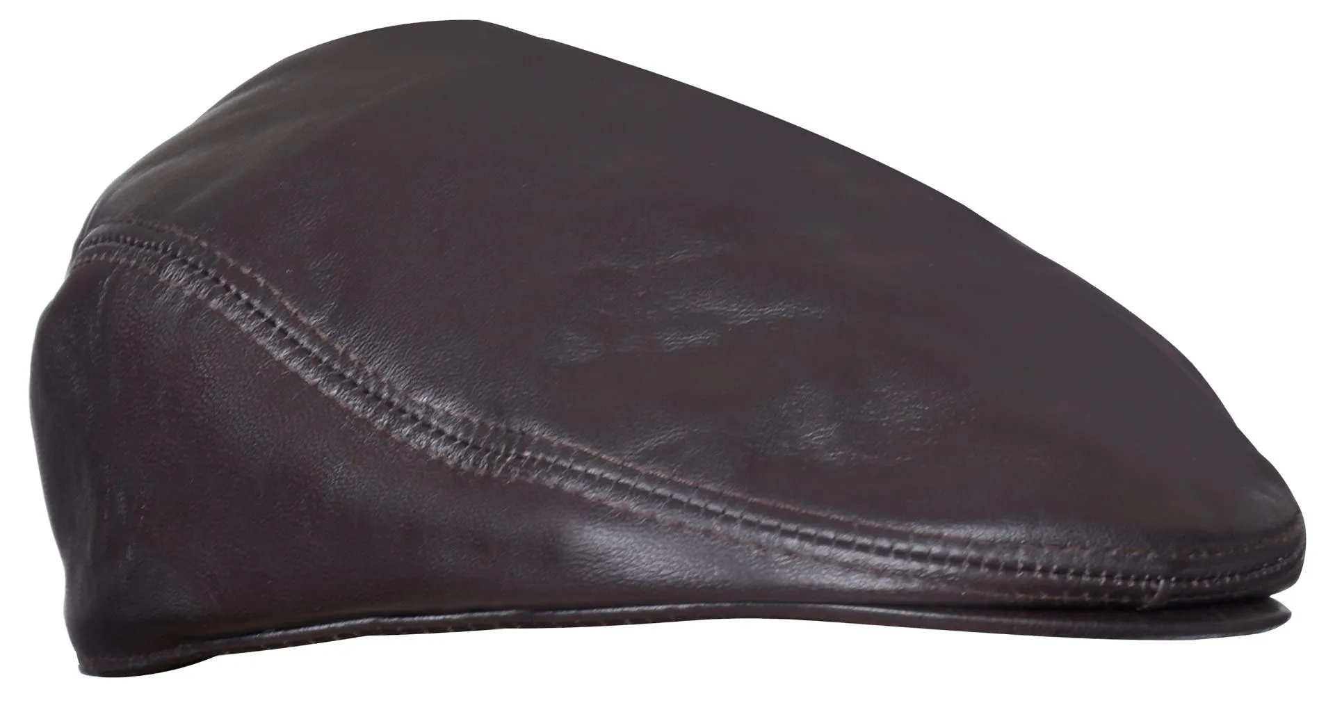 Men's Brown Leather Flat Cap