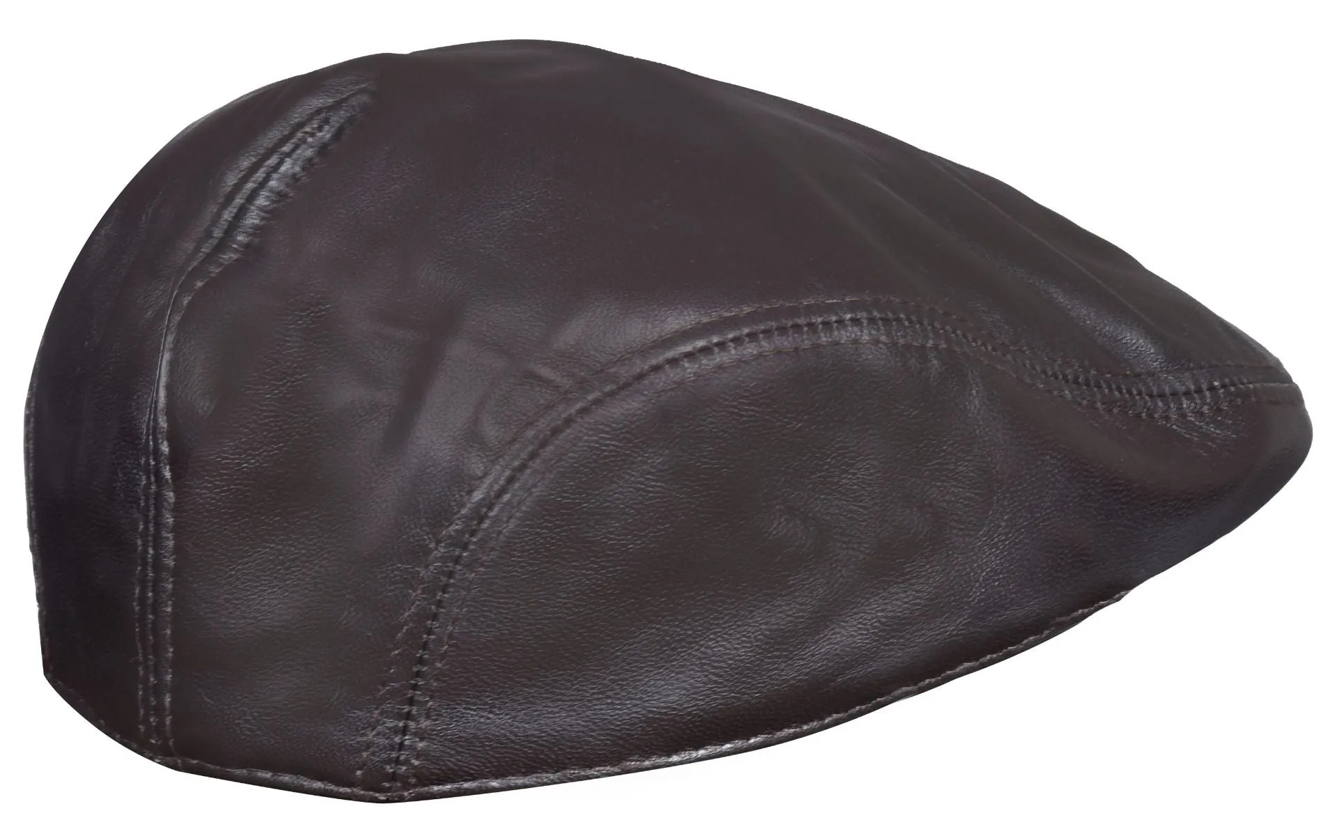 Men's Brown Leather Flat Cap