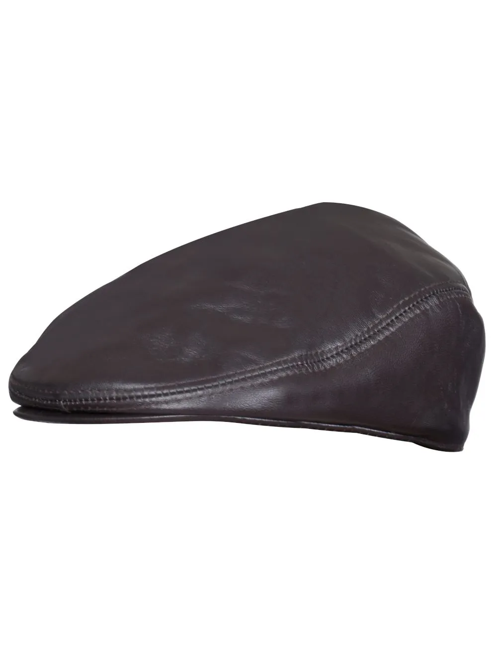 Men's Brown Leather Flat Cap