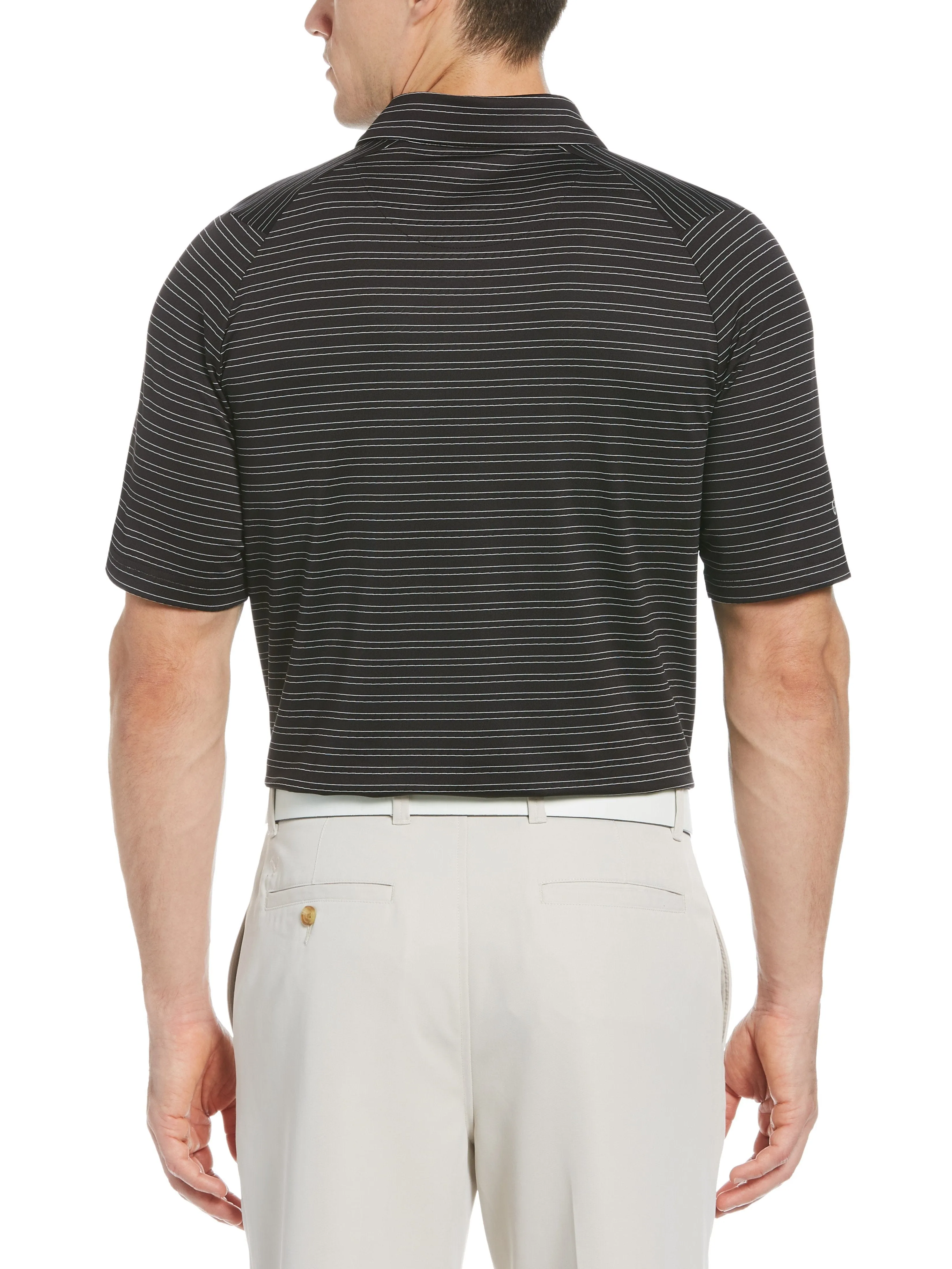 Men's Fine Line Ventilated Stripe Polo Shirt