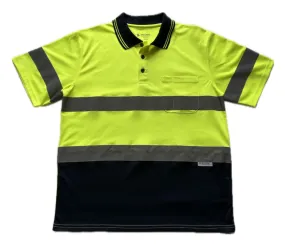 Mens Hi-Vis Taped Short Sleeve Polo Shirt