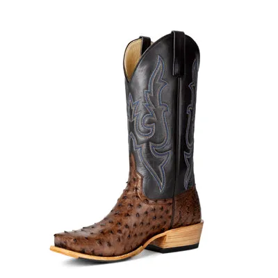 Mens Horse Power Steerhide Ostrich Print Western Boot HP9505