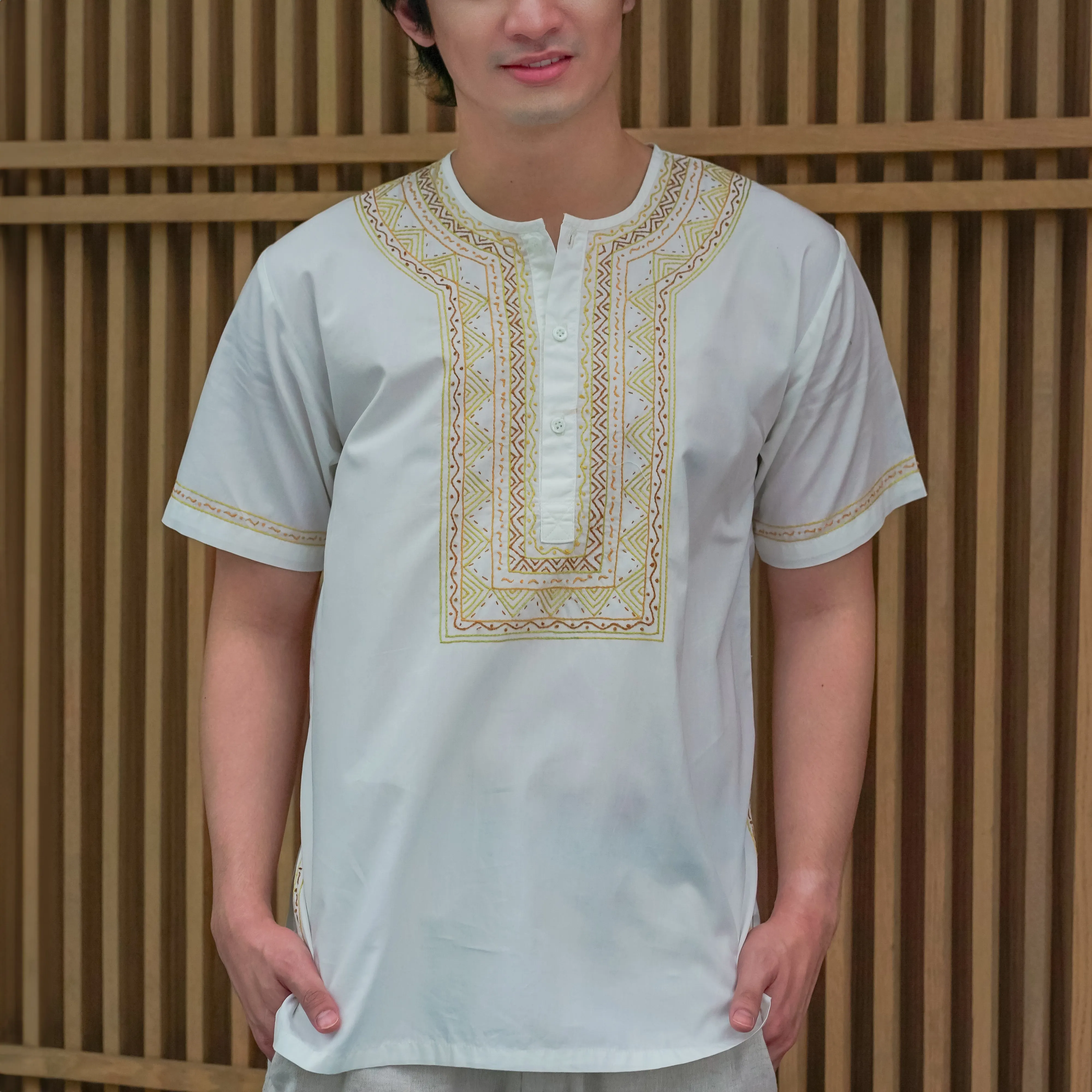 Mens Kurta Short Sleeves Shirt