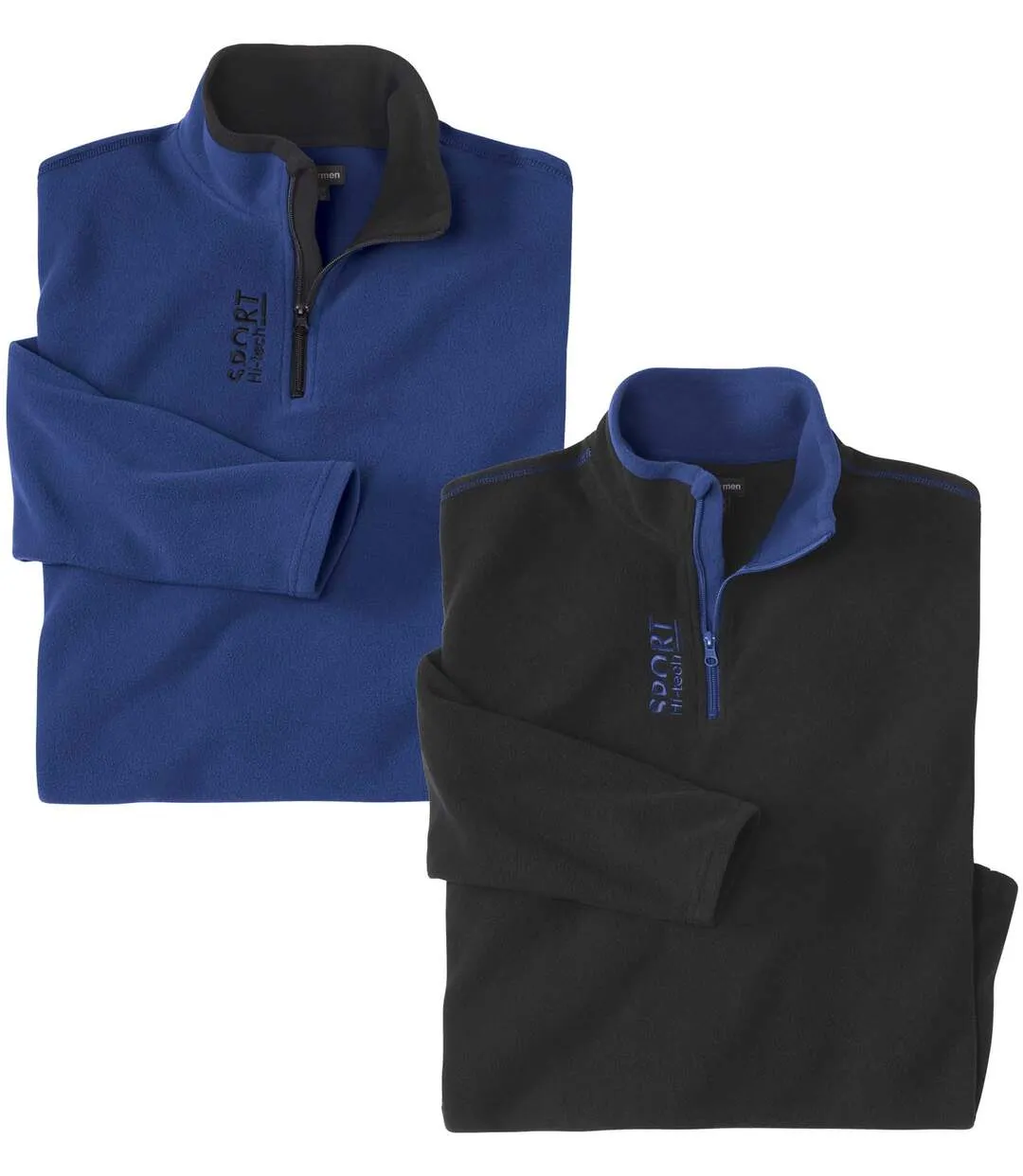 Men's Microfleece Jumpers Blue Black 2-Pack