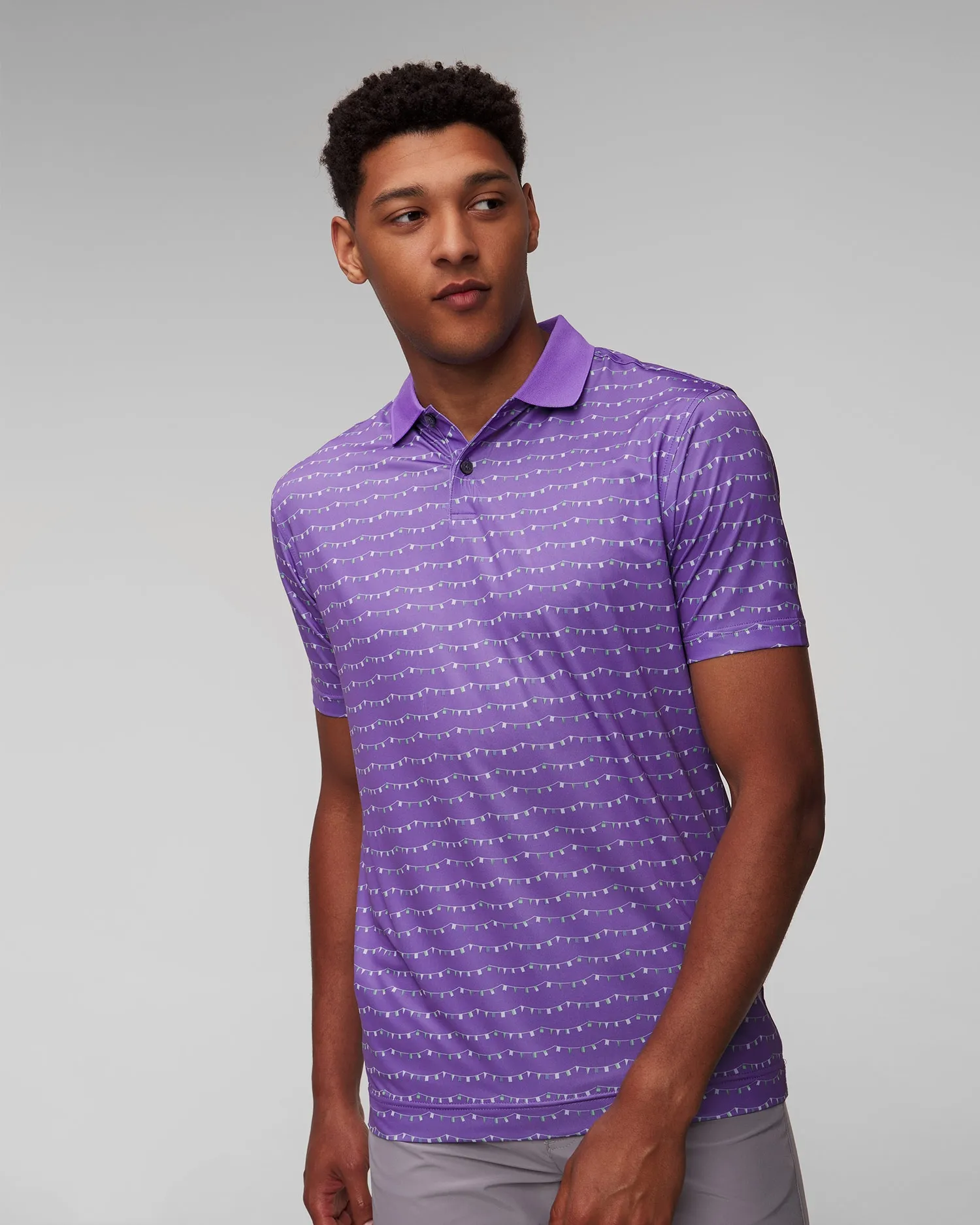 Men’s purple polo FootJoy Eu Thistle Prt Lisle 81587-thistle