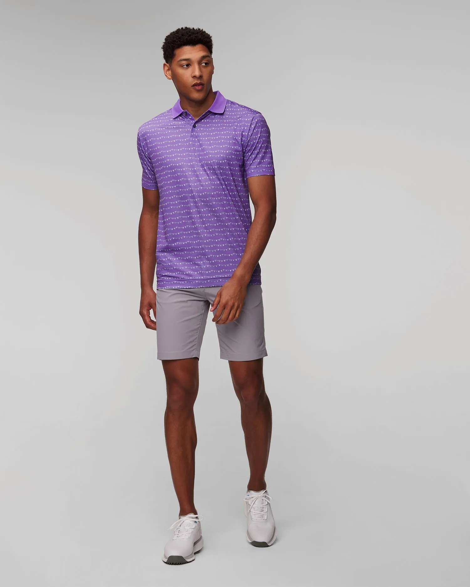 Men’s purple polo FootJoy Eu Thistle Prt Lisle 81587-thistle