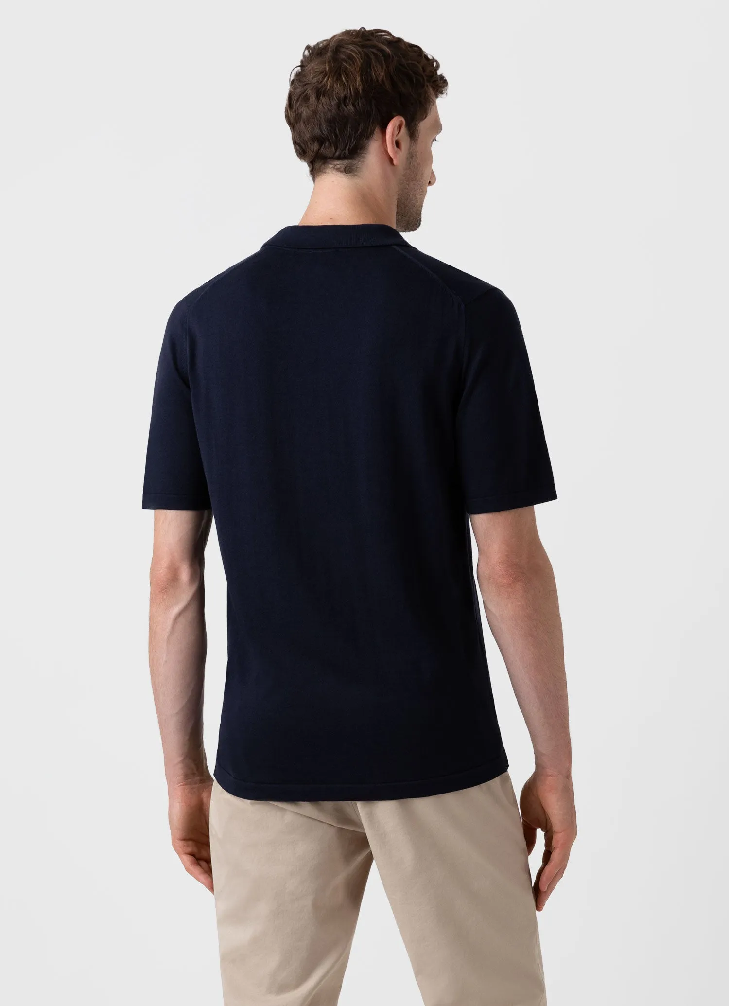 Light Navy Men's Sea Island Cotton Polo Shirt