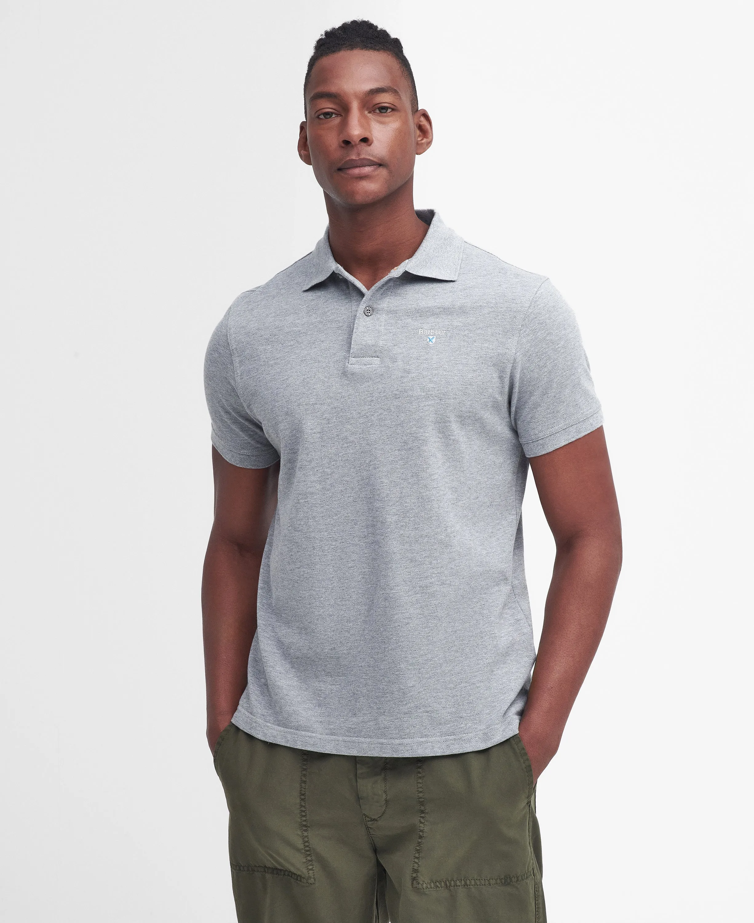 Men's Sports Polo Grey Marl