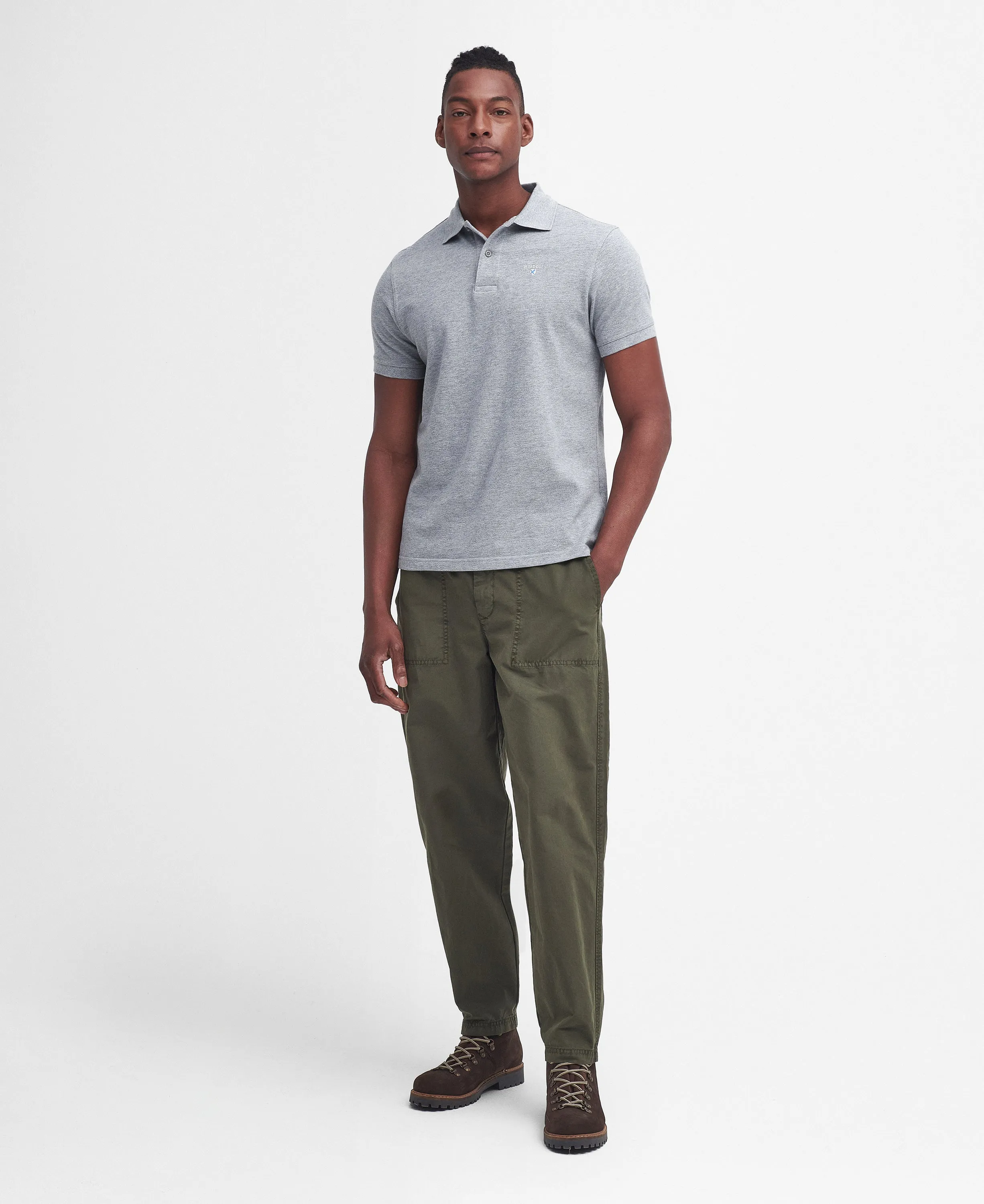 Men's Sports Polo Grey Marl