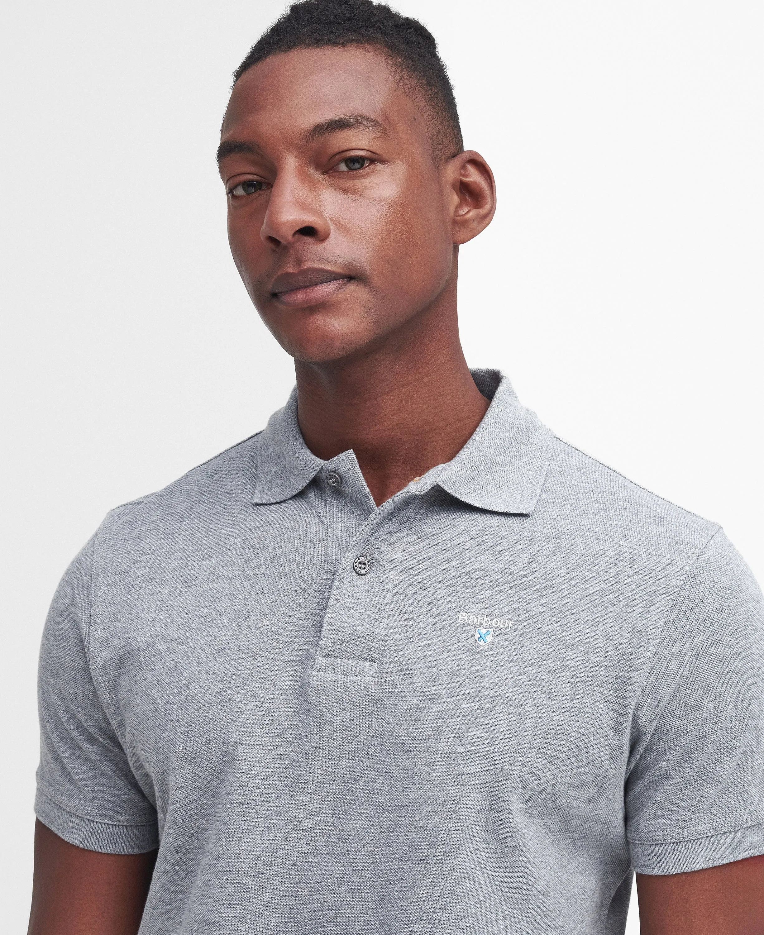 Men's Sports Polo Grey Marl