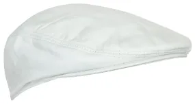 Men's White Leather Flat Cap