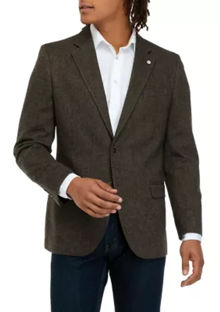 Men's Brown Herringbone Sport Coat