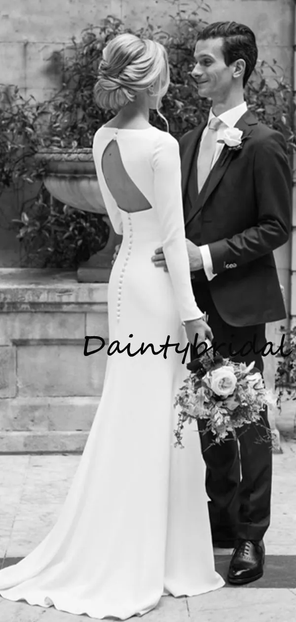 Vintage Open Back Evening Party Wedding Dresses - DB10697