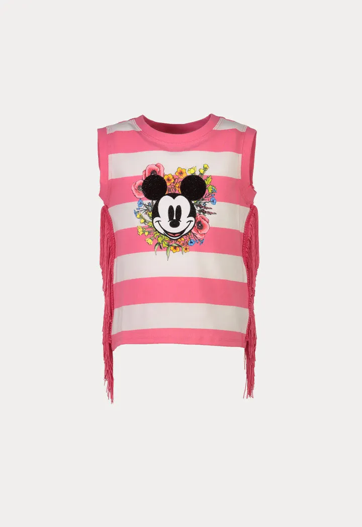 Mickey Mouse Striped Side Tassel Tank Top