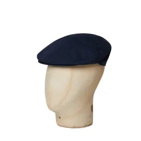 Mid Blue Cotton Flat Cap