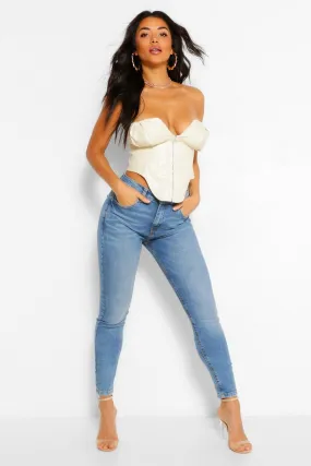 Mid Rise Butt Shaper Skinny Jeans