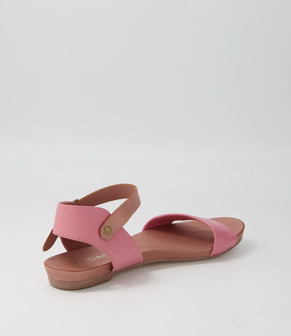 MIDAS Jimbara Pink Mushroom Leather Sandals