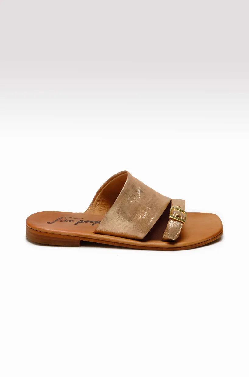 Mila Minimal Flat Sandals - Rose Gold