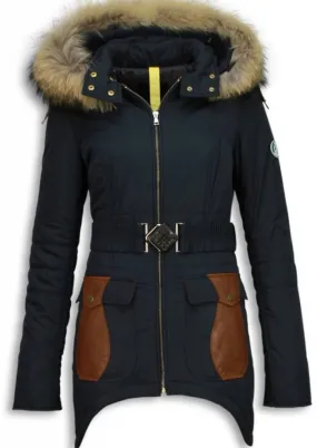 Fur Collar Coat Women Winter Long