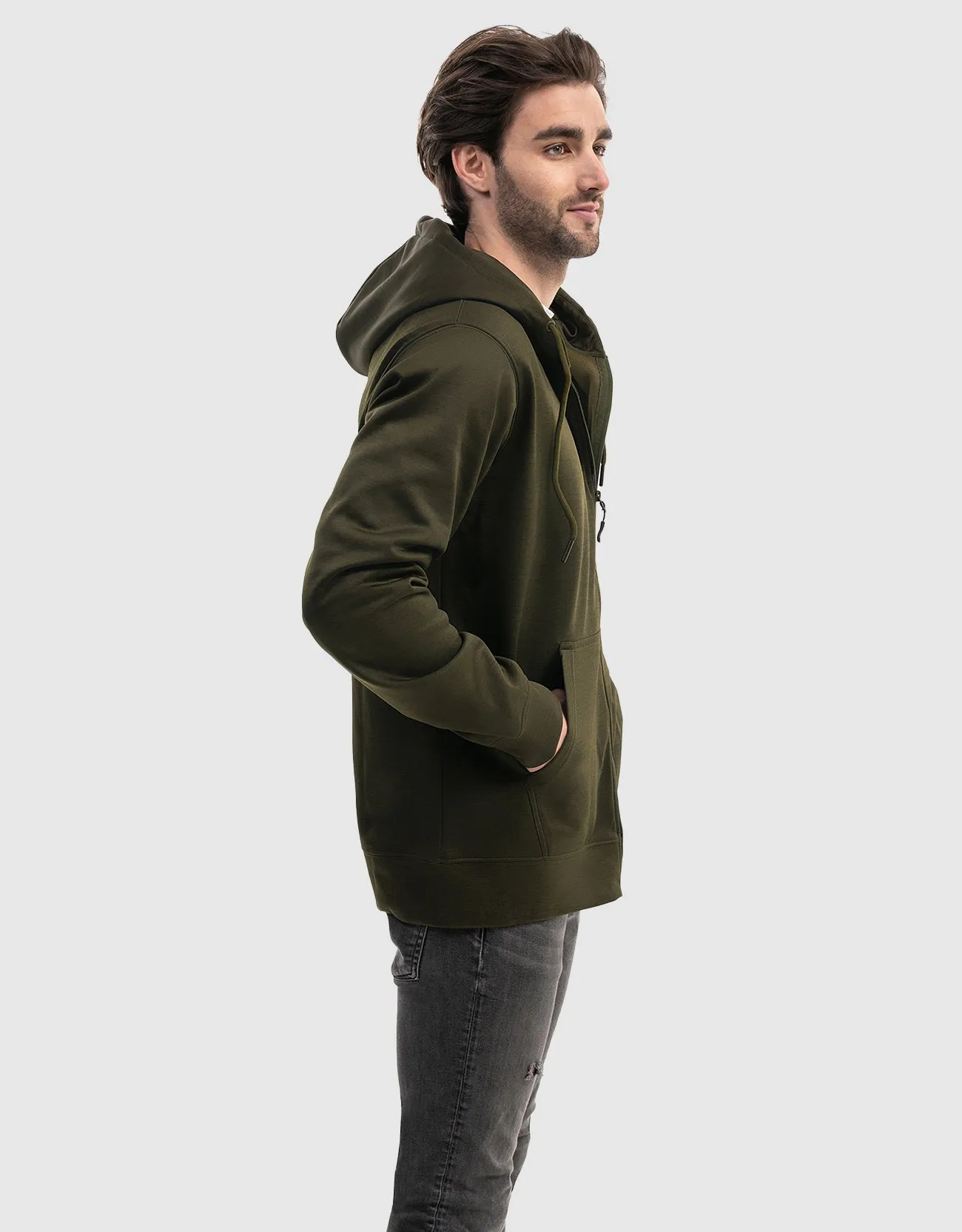 Mio Marino Men's Full Zip Hoodie Sweatshirt.