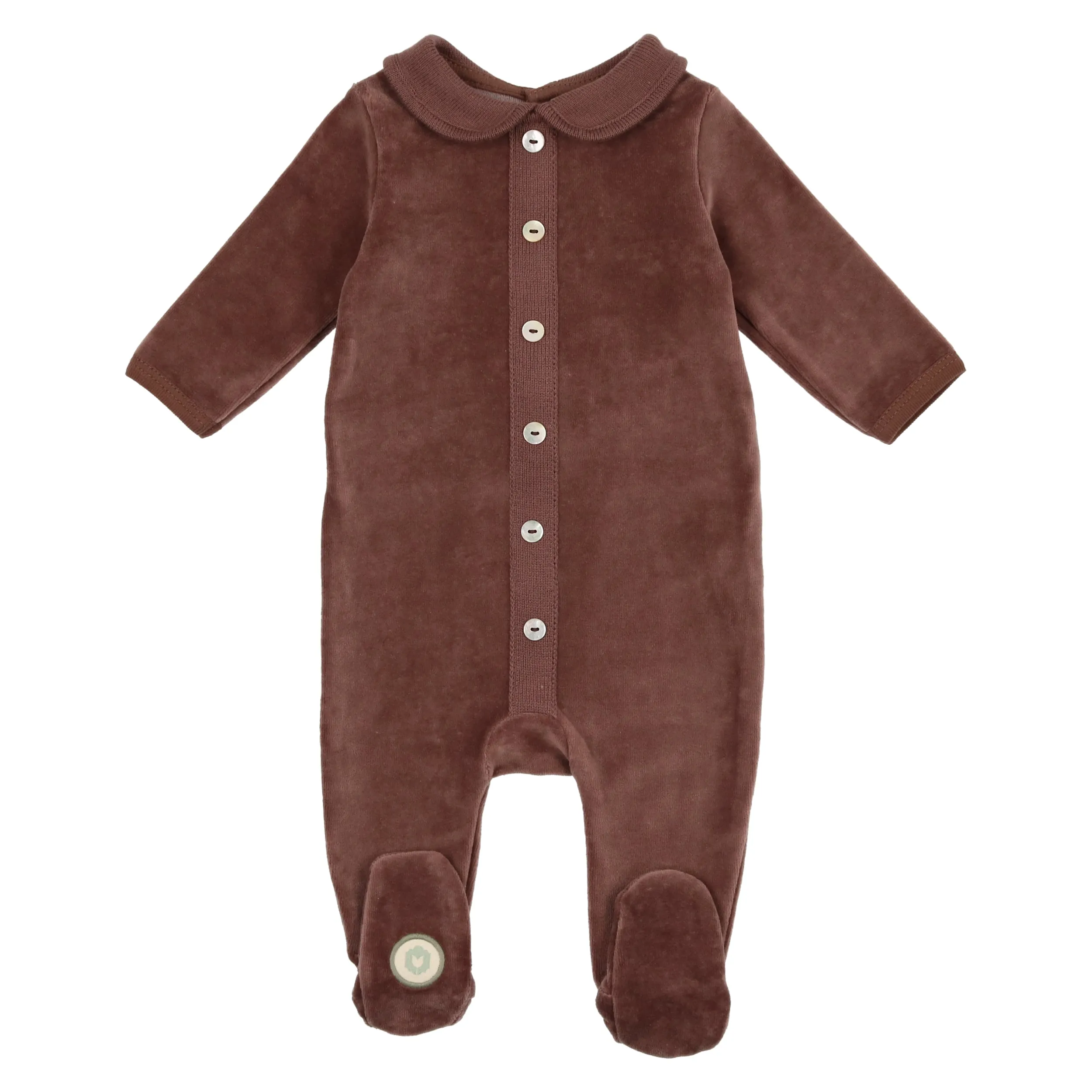 Brown Knit Velour Stretchie